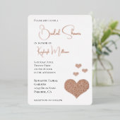 グラムダイアモンドハートブライダルシャワー 箔招待状 (立ち正面)