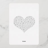 グラムダイアモンドハートブライダルシャワー 箔招待状 (裏面)