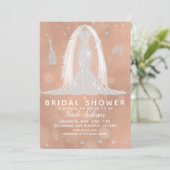 グラムダイアモンド結婚ズドレスピーチブライダルシャワー 招待状 (スタンド正面)