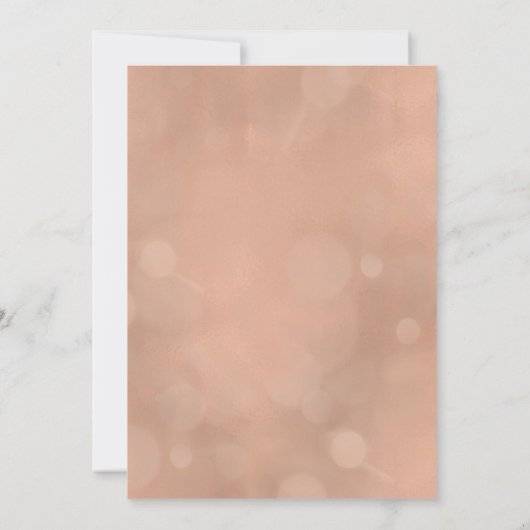 グラムダイアモンド結婚ズドレスピーチブライダルシャワー 招待状 (裏面)