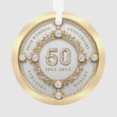 グラムダイヤモンド&金ゴールドフレーム結婚50周年 オーナメント (裏面)