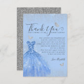 グラムダスティブルーシルバーグリッタードレスキンセアニェラ サンキューカード (正面/裏面)