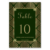 グラムダークグリーン金ゴールド結婚アールデコ テーブルナンバー (正面)