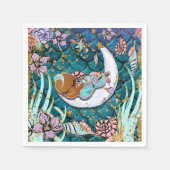 グラムダークマーメイド金ゴールドグリッターボーイズ赤ちゃんシャワー スタンダードカクテルナプキン (正面)