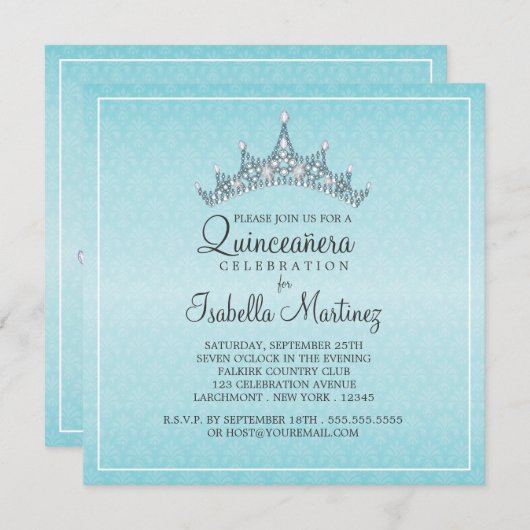 グラムティアラキンセアニェラお祝い招待状 招待状 (正面/裏面)