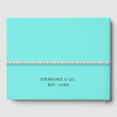 グラムティール（緑がかった色）ティファニーテーマブライダルシャワーゲストブック ゲストブック (裏面)