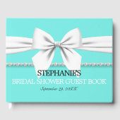 グラムティール（緑がかった色）ティファニーテーマブライダルシャワーゲストブック ゲストブック (正面)