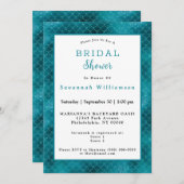 グラムティール(緑がかった色)マーメイドはかりで測ブライダルシャワー 招待状 (正面/裏面)