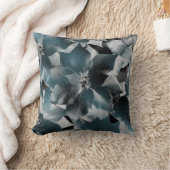 グラムティール(緑がかった色)水中競技ブラックフローラグレーメタリック クッション (ブランケット)