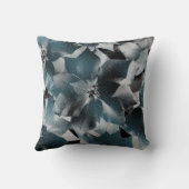 グラムティール(緑がかった色)水中競技ブラックフローラグレーメタリック クッション (裏面)