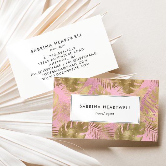 グラムトロピカルフェージピンク金ゴールド 名刺