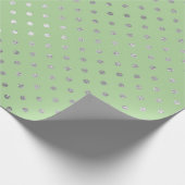 グラムドットダイアモンズミントグリーンシルバービップ ラッピングペーパー (角)