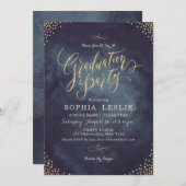 グラムナイト金ゴールド書道卒業パーティー 招待状 (正面/裏面)
