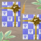 グラムネイビーキャップお祝い卒業 ラッピングペーパー