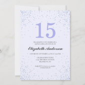 グラムネイビーブルースパークルドレスキンセニェラグリッター 招待状 (裏面)