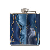 グラムネイビーブルー金ゴールドグリッターアゲートゲーデモノグラム フラスク (裏面)