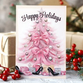 グラムハイトピンククリスマスツリーハッピーホリデイズ シーズンカード