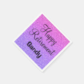 グラムハッピーリタイアグラデーションルパープルグリッタースパークル スタンダードカクテルナプキン (角)