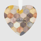 グラムハニーコーム赤面シャンパーニュ抽象芸術 オーナメント (正面)