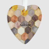 グラムハニーコーム赤面シャンパーニュ抽象芸術 オーナメント (正面)