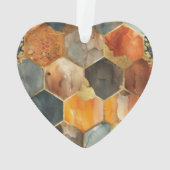 グラムハニーコーム赤面シャンパーニュ抽象芸術 オーナメント (裏面)