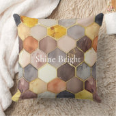 グラムハニーコーム赤面シャンパーニュ抽象芸術 クッション (ブランケット)