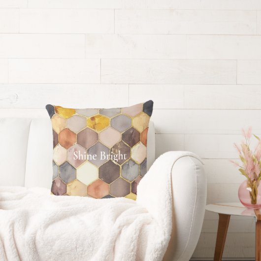 グラムハニーコーム赤面シャンパーニュ抽象芸術 クッション (ソファ)