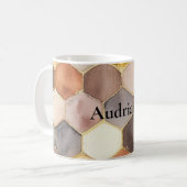 グラムハニーコーム赤面シャンパーニュ抽象芸術 コーヒーマグカップ (正面左)