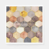 グラムハニーコーム赤面シャンパーニュ抽象芸術 スタンダードランチョンナプキン (正面)