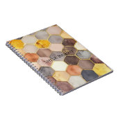グラムハニーコーム赤面シャンパーニュ抽象芸術 ノートブック (右側)
