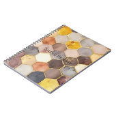グラムハニーコーム赤面シャンパーニュ抽象芸術 ノートブック (左側)