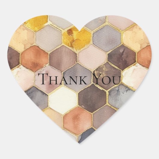 グラムハニーコーム赤面シャンパーニュ抽象芸術 ハートシール (正面)