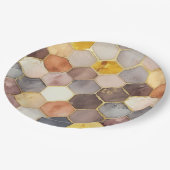 グラムハニーコーム赤面シャンパーニュ抽象芸術 ペーパープレート (アングル)