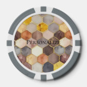 グラムハニーコーム赤面シャンパーニュ抽象芸術 ポーカーチップ (正面)