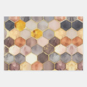 グラムハニーコーム赤面シャンパーニュ抽象芸術 ラッピングペーパーシート (正面)