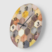 グラムハニーコーム赤面シャンパーニュ抽象芸術 ラージ壁時計 (傾斜)