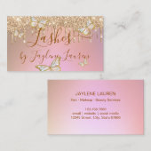 グラムバタフライラッシュバラ金ゴールドグリッタードリップ 名刺 (正面/裏面)