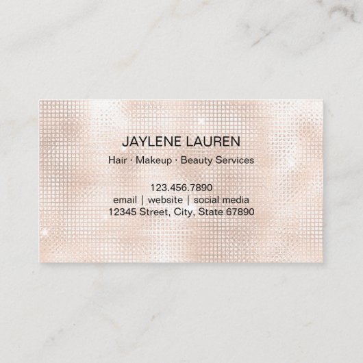 グラムバタフライラッシュ赤面ベージュきらめく 名刺 (裏面)