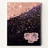 グラムバラブラックグリッター赤面バラ ノートブック (裏面)