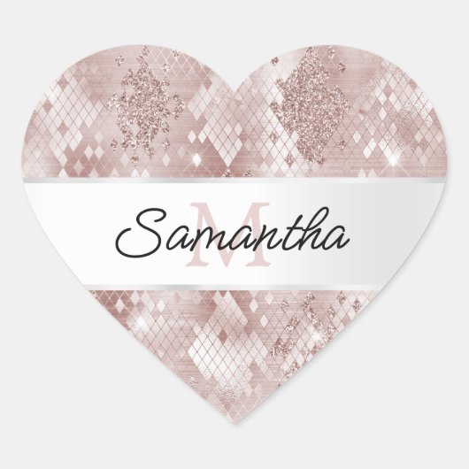 グラムバラホワイトシルバースネークモノグラム ハートシール (正面)