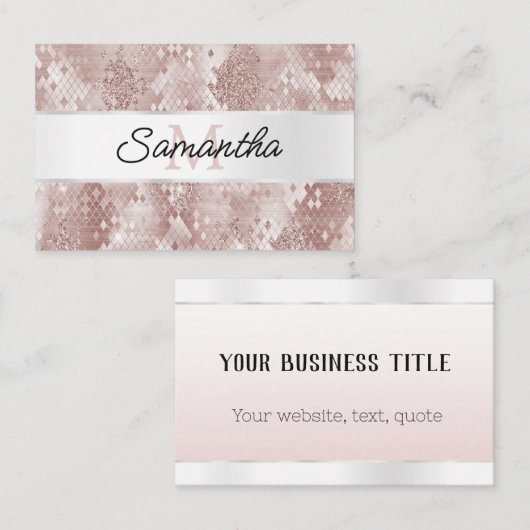 グラムバラホワイトシルバースネークモノグラム 名刺 (正面/裏面)