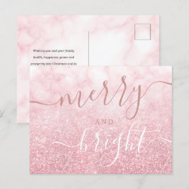 グラムバラ金ゴールドクリスマスホリデーグリッター大理石  シーズンポストカード