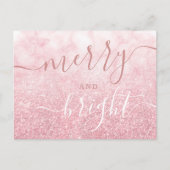 グラムバラ金ゴールドクリスマスホリデーグリッター大理石 シーズンポストカード (正面)