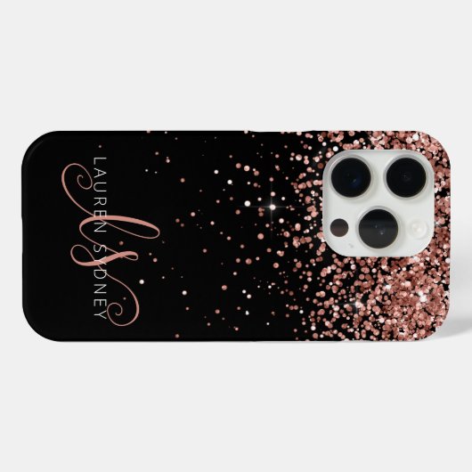 グラムバラ金ゴールドグリッターエレガントモノグラムケースメイト Case-Mate iPhoneケース (裏面 (横))