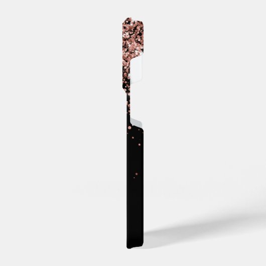 グラムバラ金ゴールドグリッターエレガントモノグラム iPhoneケース (左側面)