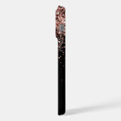 グラムバラ金ゴールドグリッターエレガントモノグラム iPhoneケース (左側面)