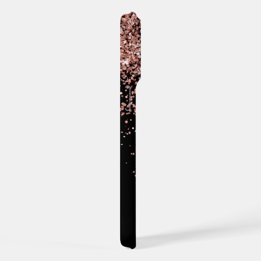 グラムバラ金ゴールドグリッターエレガントモノグラム iPhoneケース (右側面)