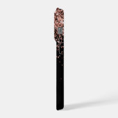 グラムバラ金ゴールドグリッターエレガントモノグラム iPhoneケース (左側面)