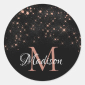 グラムバラ金ゴールドグリッターエレガントラグジュアリーモノグラム ラウンドシール (正面)