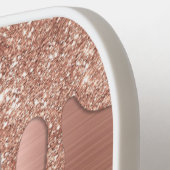 グラムバラ金ゴールドグリッタードリップモノグラムエレガント ピックルボールラケット (左詳細)